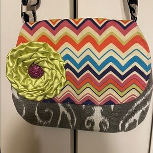Lola Blue Geometric tapestry crossbody